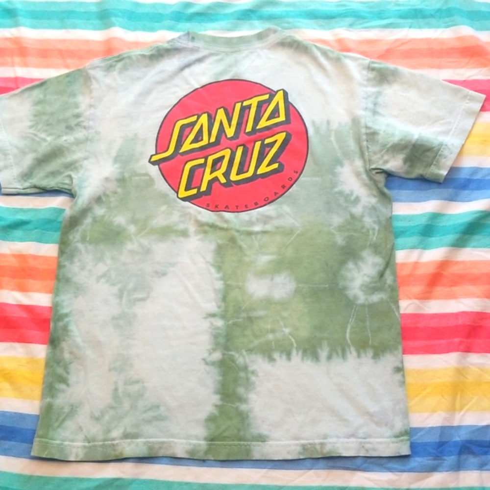 Custom Santa Cruz Skateboard Shibori Dip Dyed Tee